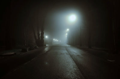 Illuminated street light at night