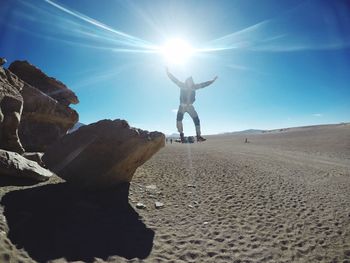Sun shining on beach