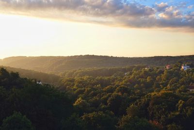 Scenic view of landscape against sky during sunset