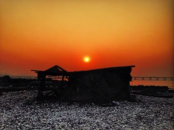 Scenic view of sunset over sea