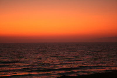 Scenic view of sea at sunset