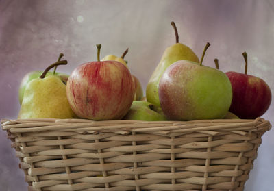 Close-up of apples in basket