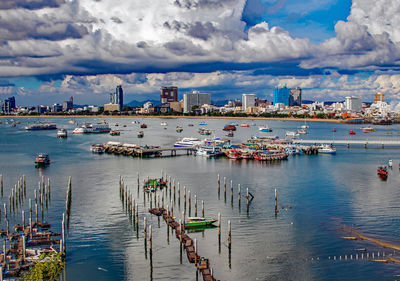 The cityscape and the seascape of pattaya district chonburi thailand southeast asia