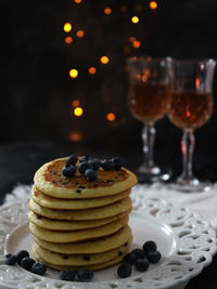 Close-up of dessert on table