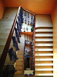 Low angle view of spiral stairs