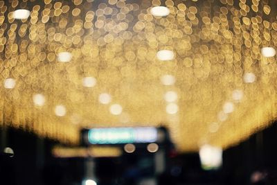 Illuminated lights on ceiling