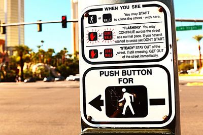 Close-up of sign board