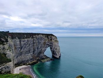 Scenic view of sea against sky, le havre falaises d'etretat