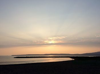 Scenic view of sea at sunset