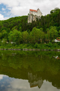 Reflection of building in lake