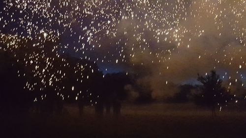 Illuminated lights at night