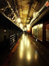 Empty underground subway station