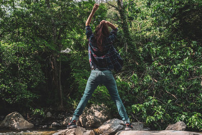 Woman in forest
