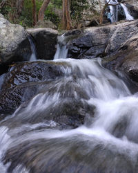 Scenic view of waterfall