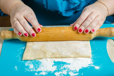 Midsection of man working at table