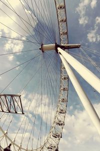 Low angle view of cables against sky