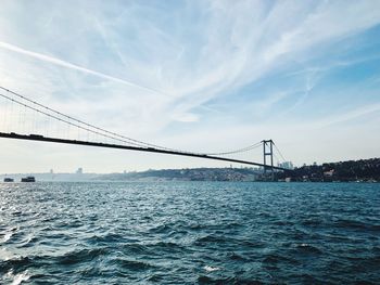 Suspension bridge over sea