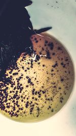 High angle view of coffee on table