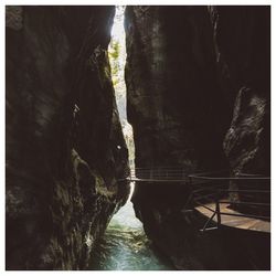 Rock formation amidst water