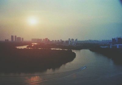 City at sunset