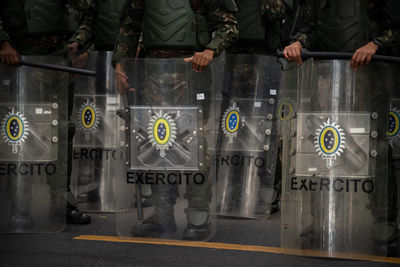 Army military police soldiers are seen during the brazilian independence parade 