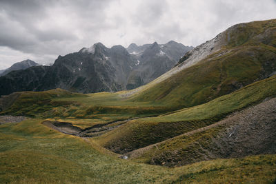 Scenic view of mountains against sky