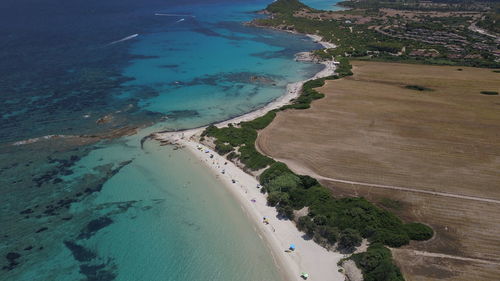 High angle view of beach