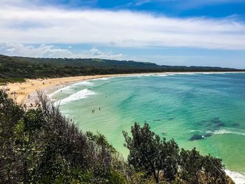 High angle view of beach against sky