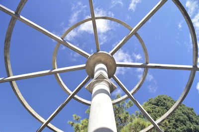 Low angle view of metal structure against sky