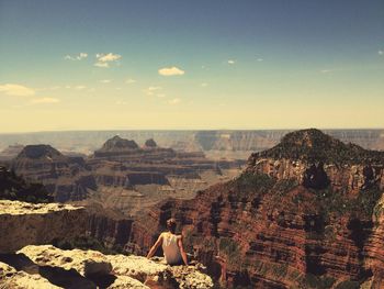 Scenic view of rock formations against sky