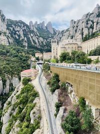 High angle view of road passing through mountain