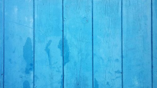 Full frame shot of blue wooden wall