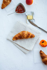High angle view of food on table