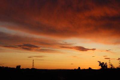 Scenic view of dramatic sky during sunset