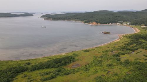 High angle view of beach