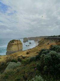 Scenic view of beach against sky