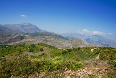 Scenic view of mountains against sky