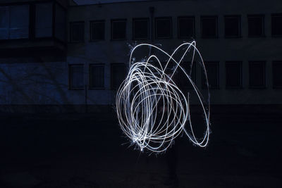 Close-up of light painting at night