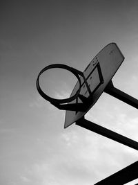 Low angle view of basketball hoop against sky