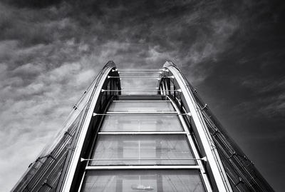 Low angle view of modern building against sky