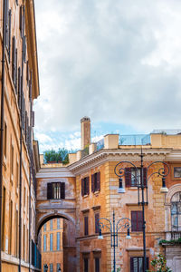 Low angle view of buildings against sky