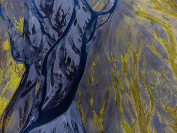 Icelandic rivers seen from above in a van gogh texture/painting