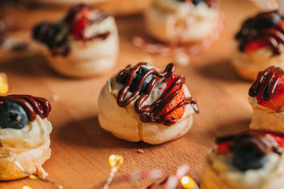 Close-up of dessert on table