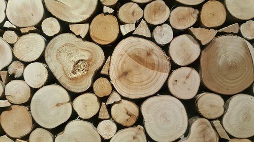 Full frame shot of logs