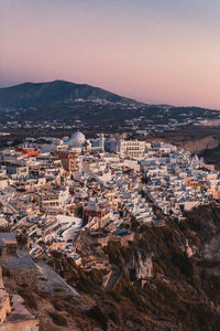 High angle view of town in city