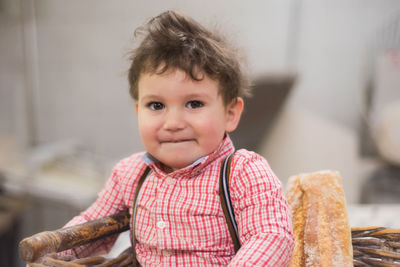 Portrait of boy smiling