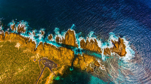 Aerial view of coastline