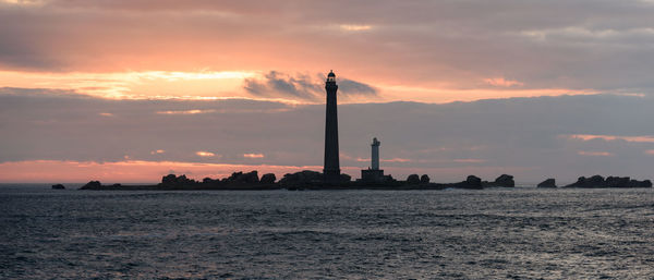 Scenic view of sea during sunset