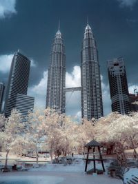 Low angle view of modern building against sky