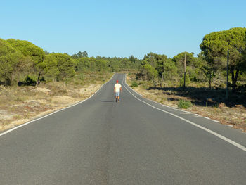 Road amidst trees against sky